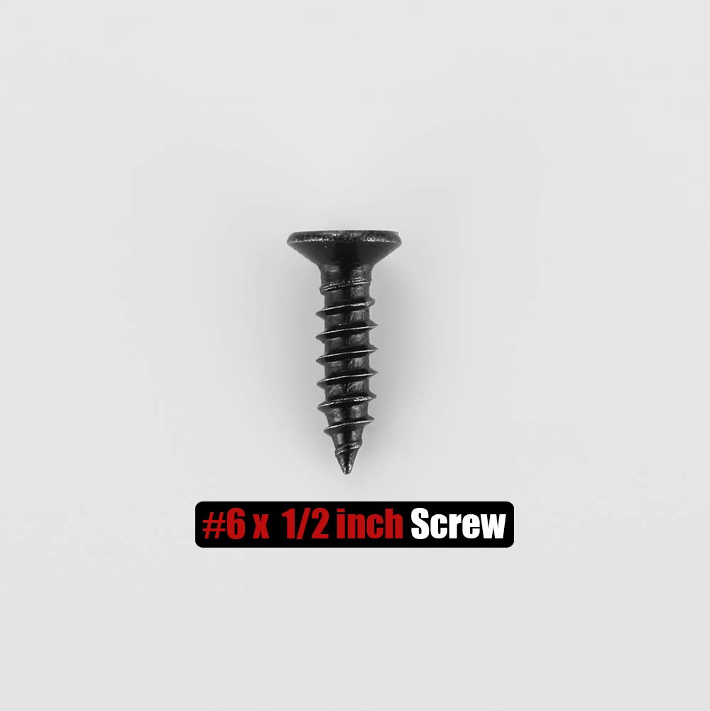 JQK #6 x 1/2" Black Screw, Flat Head Phillips Wood Screw 18-8 S/S Electroplating Black Stainless Steel, #6 x 1/2-Inch, 100-Piece, SB3514-P100 - Image 3