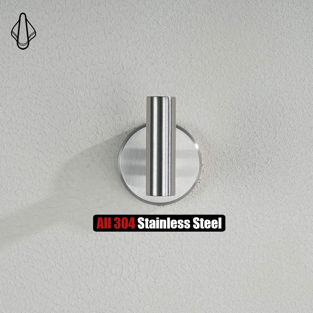 JQK Bath Hardware Towel Bar Accessory Set, 5-Piece Bathroom Accessories Fixtures Set Brushed Finished Wall Mount Includes 24" Towel Bar, 9" Hand Towel Bar, Toilet Paper Holder, Robe Hook x2, BAS105-BN - Image 6