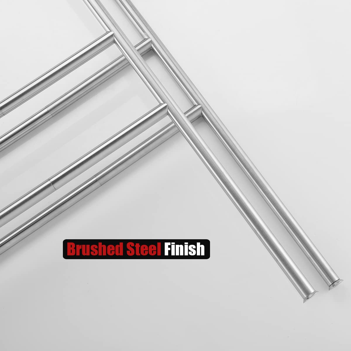 JQK Bath Towel Holder Stand Brushed, 30 Inch Free Standing Double Towel Rack Shelf for Bathroom Floor, Brushed Steel, BTH100L30-WN - Image 6