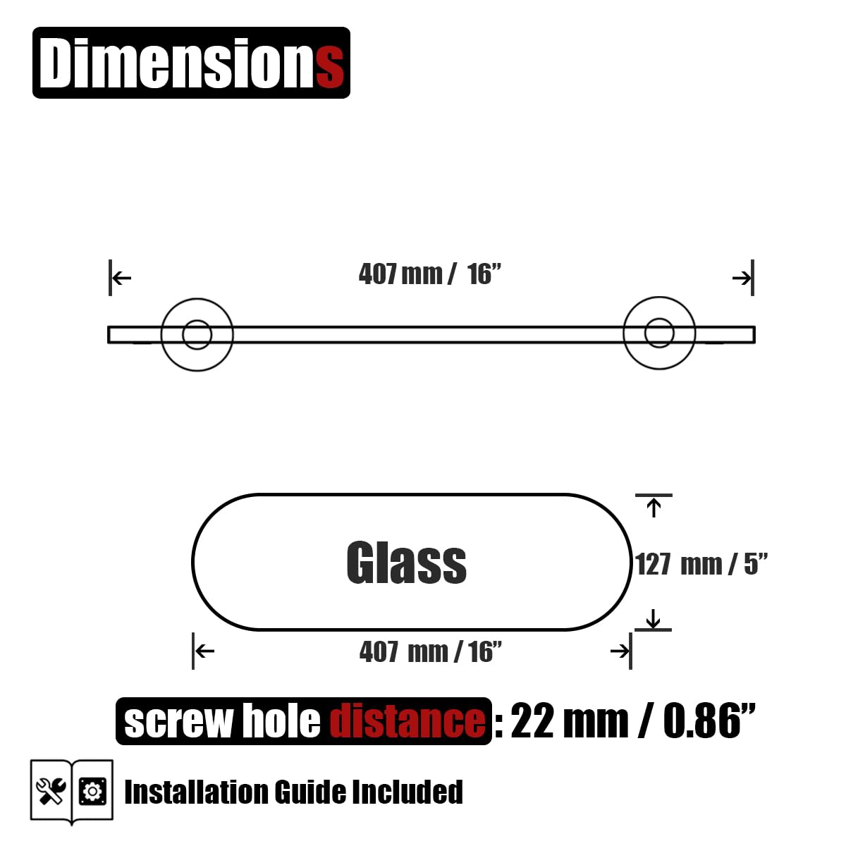 JQK Bathroom Glass Shelf Gold, Tempered Glass Shower Storage 16 by 5 inches, 304 Stainless Steel Brushed Gold Wall Mount, TGS121L16-BG - Image 3