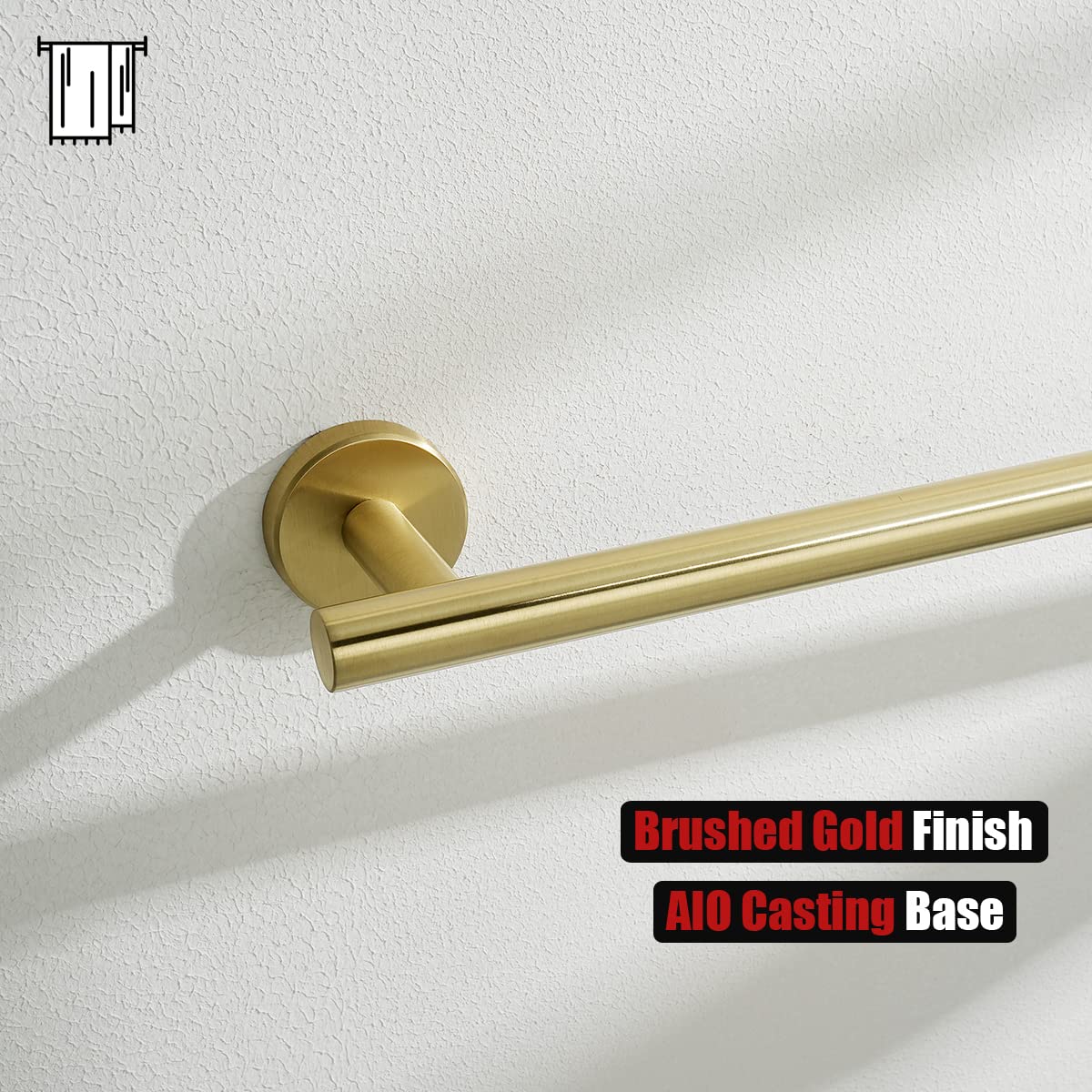 JQK Bathroom Towel Bar, 15 Inch 304 Stainless Steel Thicken 0.8mm Towel Rack, Towel Holder Brushed Gold Wall Mount, Useable Length 12 Inch TB110L12-BG - Image 8