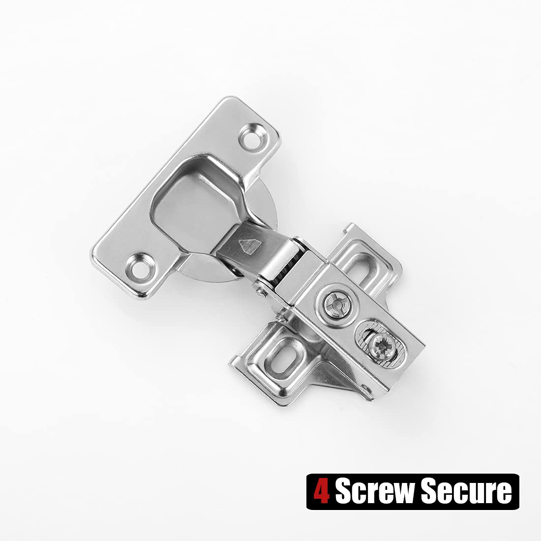 JQK Cabinet Door Hinges Soft Closing, 1/2" Partial Overlay Cupboard Door Hinge for Face Frame Cabinets, Metal 10 Pack, CH300-SN-P10 - Image 6
