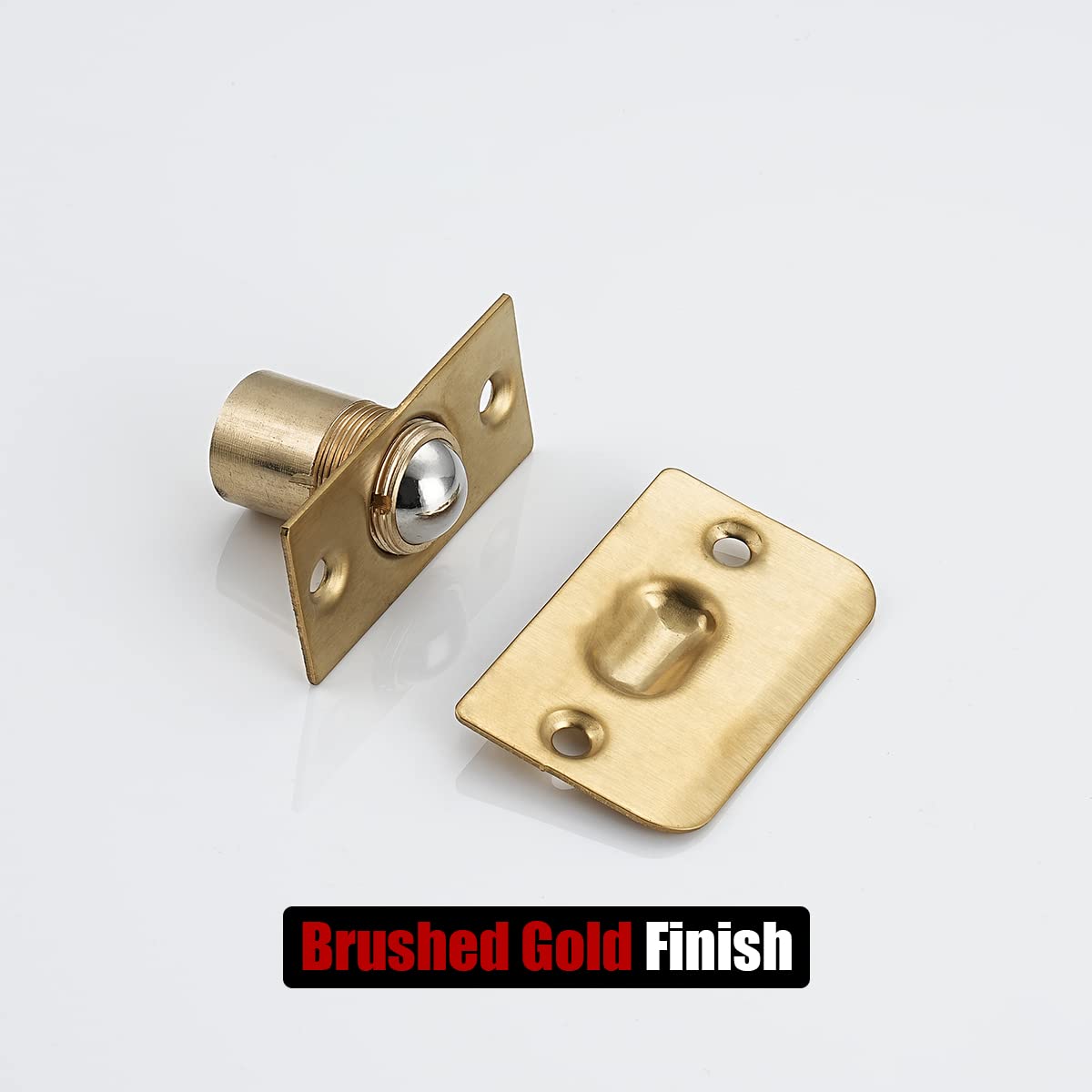 JQK Closet Ball Catch Door Hardware, Stainless Steel Catch Adjustable with Strike Plate, Gold Finish 2 Pack, HBC100-BG-P2 - Image 6