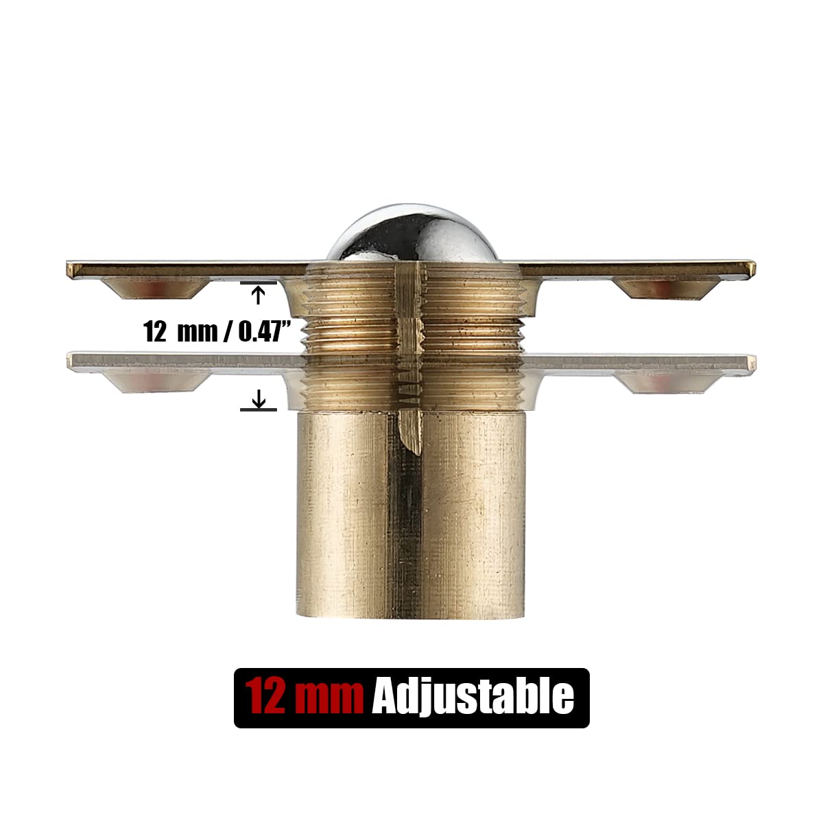 JQK Closet Ball Catch Door Hardware, Stainless Steel Catch Adjustable with Strike Plate, Gold Finish 2 Pack, HBC100-BG-P2 - Image 9