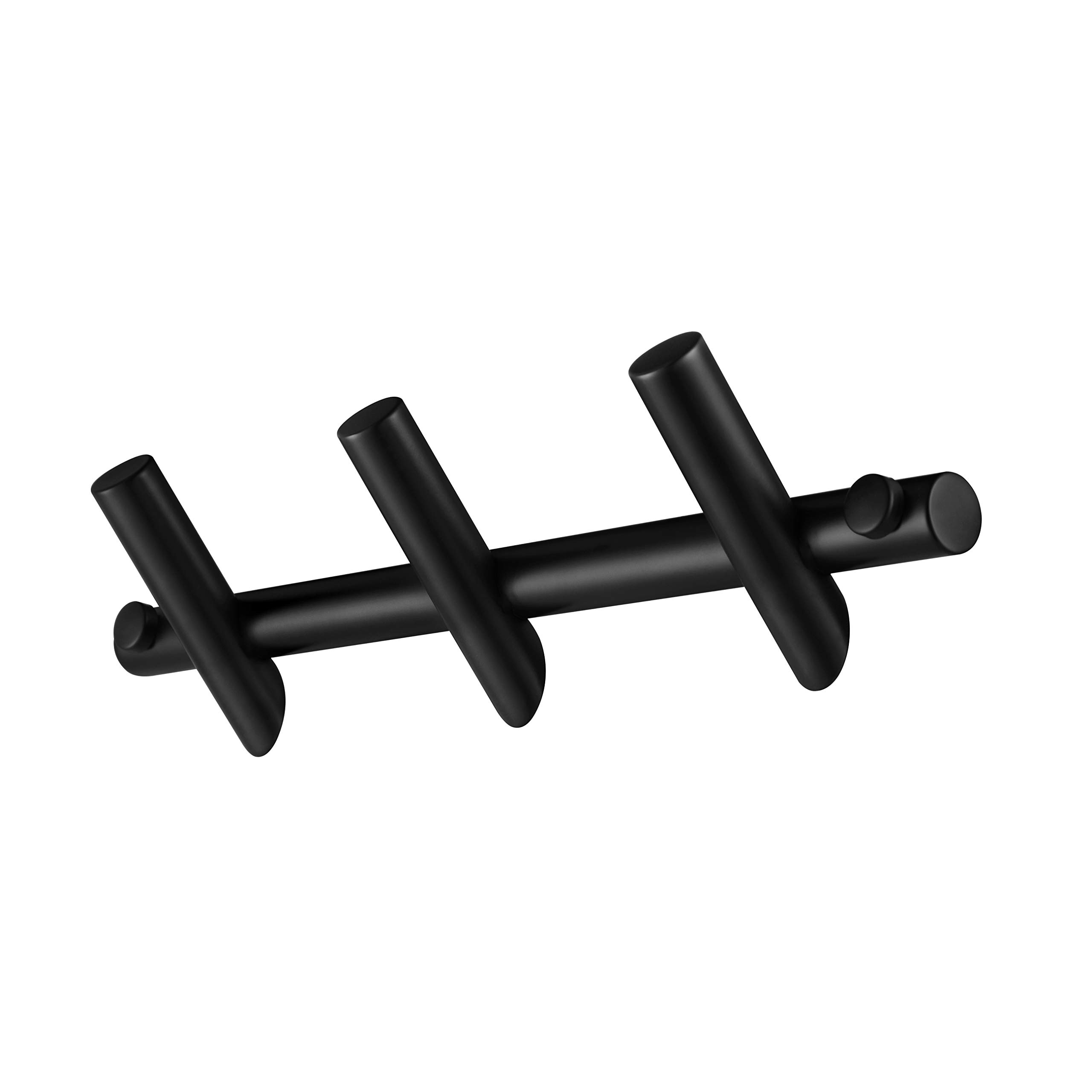 JQK Coat Hook Wall Mounted, Matte Black 3 Hooks Rack Rail for Entryway Bathroom Closet Room, 304 Stainless Steel, CHR103-PB - Image 7