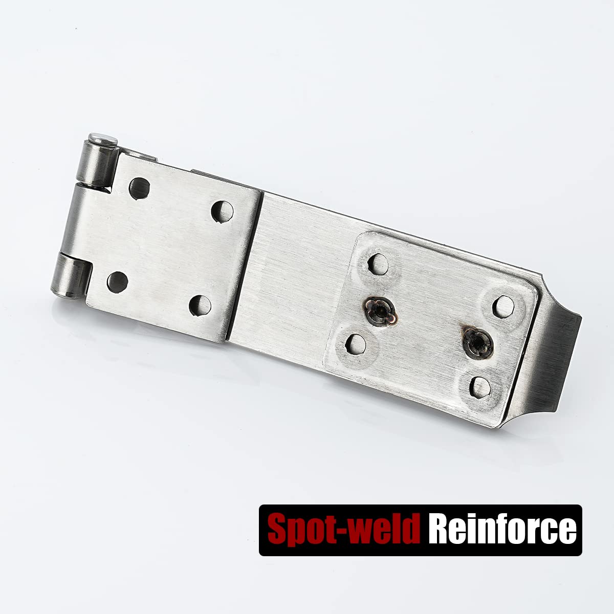 JQK Door Hasp Latch Lock, 5 Inch Stainless Steel Safety Packlock Clasp, Brushed Finish 2 Pack, DL130-BN-P2 - Image 6