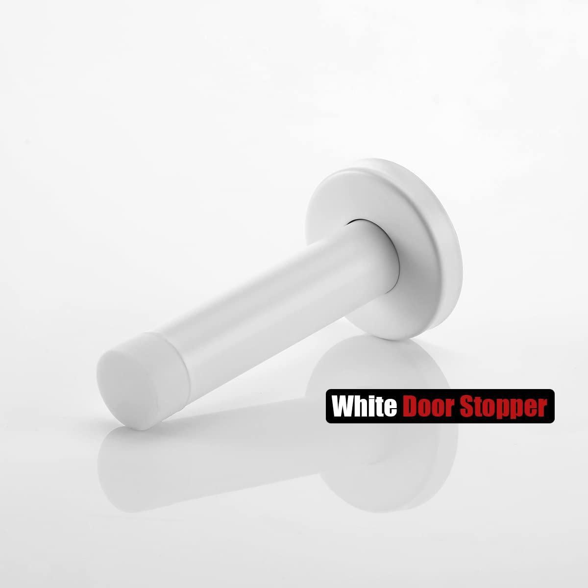 JQK Door Stopper White, 304 Stainless Steel Thicken 1mm Sound Dampening Door Stop Bumper Wall Protetor 2 Pack, DSB5-WH-P2 - Image 7