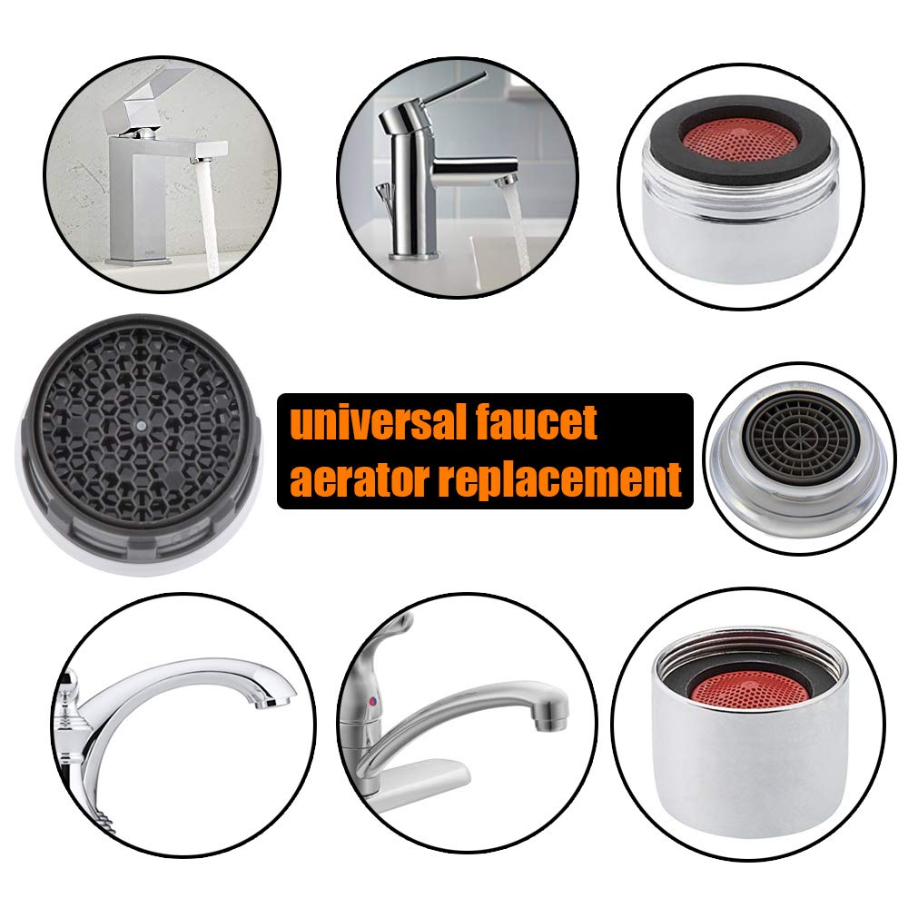 JQK Faucet Aerator, 1.0 GPM Flow Retrictor Insert Faucet Aerators Replacement Parts Bathroom 3 Pack, Standard Size, FAN10-P3 - Image 3