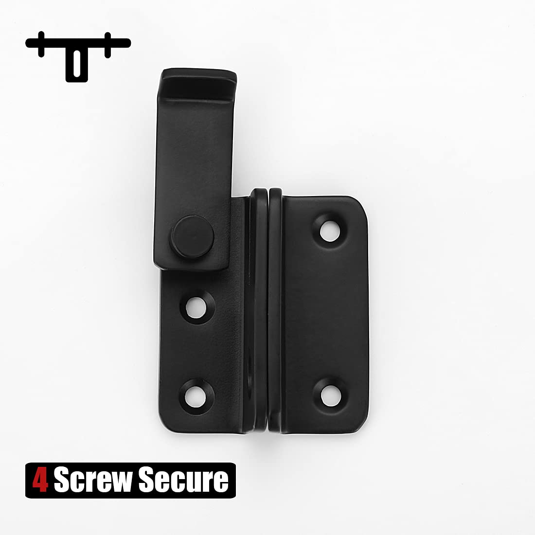 JQK Flip Latch Black, (Extra Thick 3mm) Stainless Steel Heavy Duty Gate Latcher Door Latch with Safety Packlock Hole, Brushed Finish, DL150-BK - Image 4