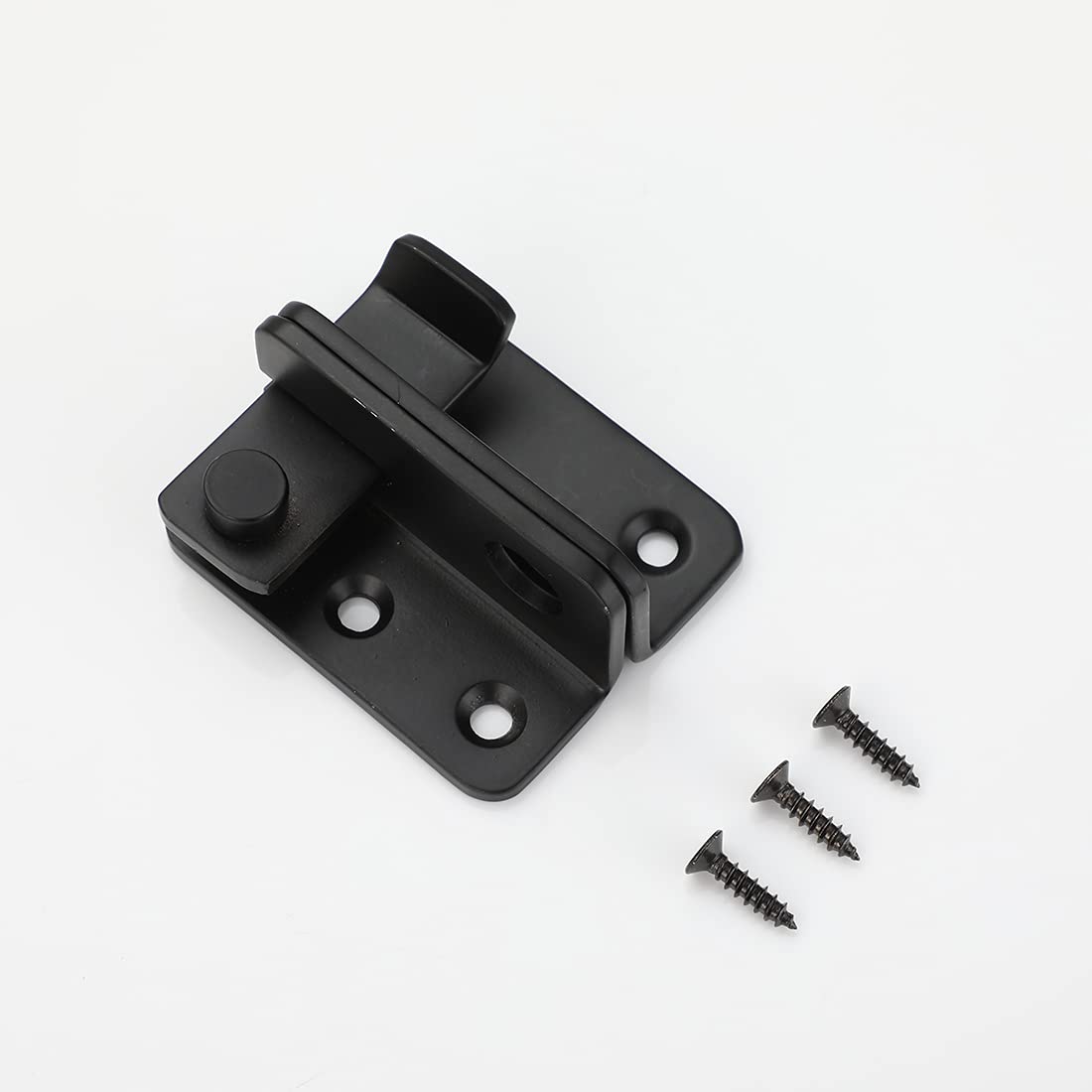 JQK Flip Latch Black, (Extra Thick 3mm) Stainless Steel Heavy Duty Gate Latcher Door Latch with Safety Packlock Hole, Brushed Finish, DL150-BK - Image 6