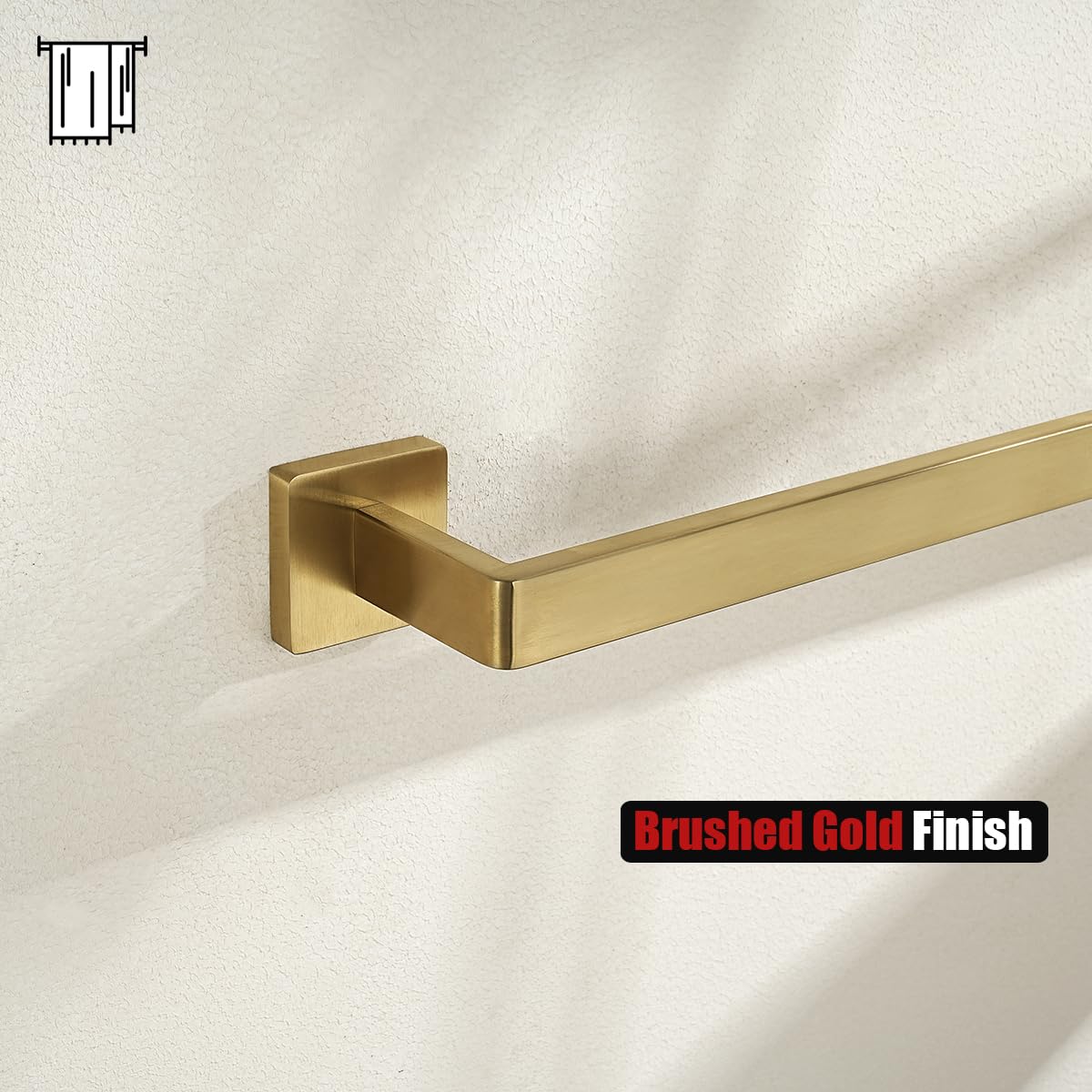 JQK Gold Towel Bar, Rounded Edges 26.41 Inch Towel Rack, 304 Stainless Steel Bathroom Wall Mount, Useable Length 24 Inch, TB250L24-BG - Image 4