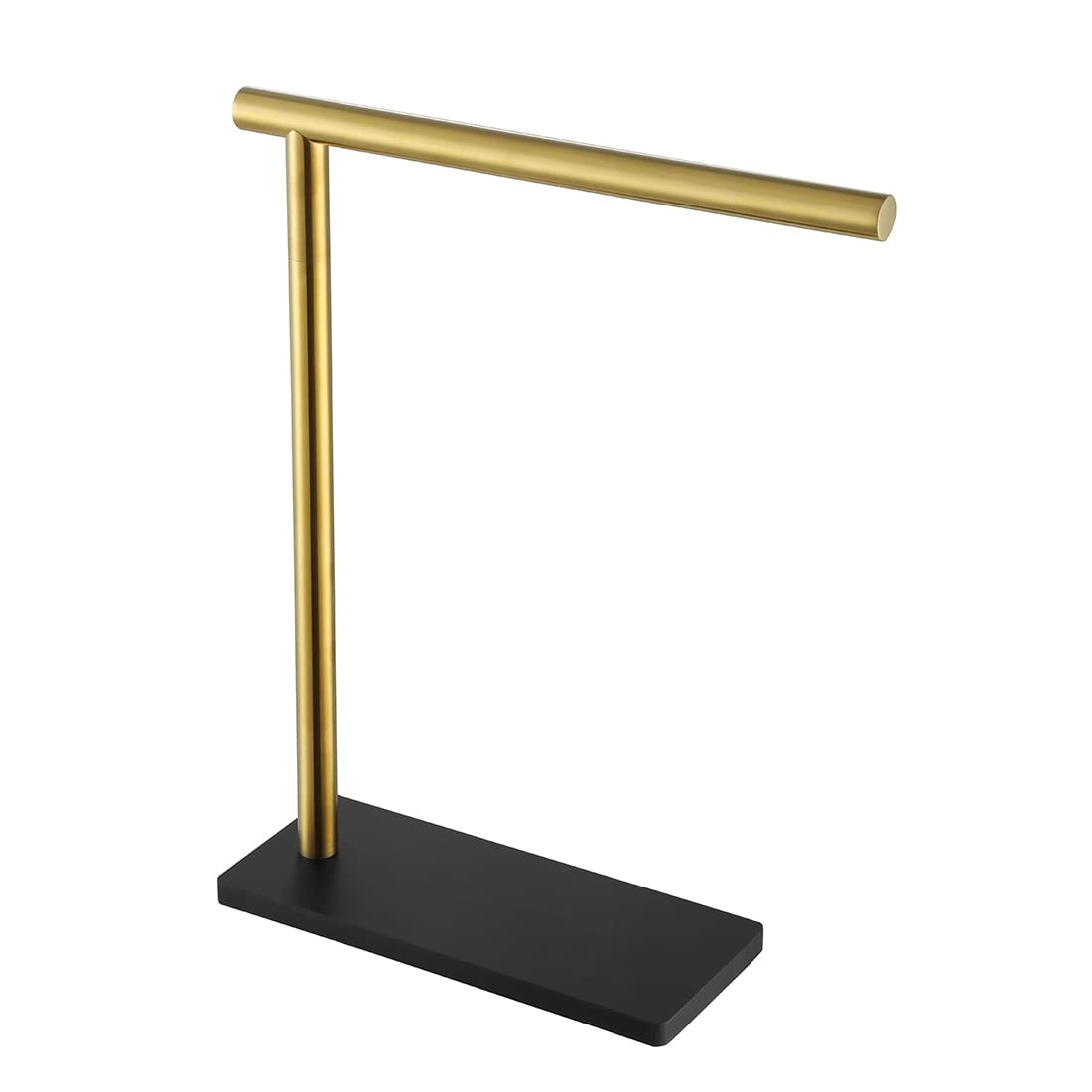 JQK Hand Towel Holder Stand Brushed Gold, Modern Tree Rack Free Standing for Countertop with 12 Inch Bar, 304 Stainless Steel Thicken 0.8mm, HTT170-BG - Image 9