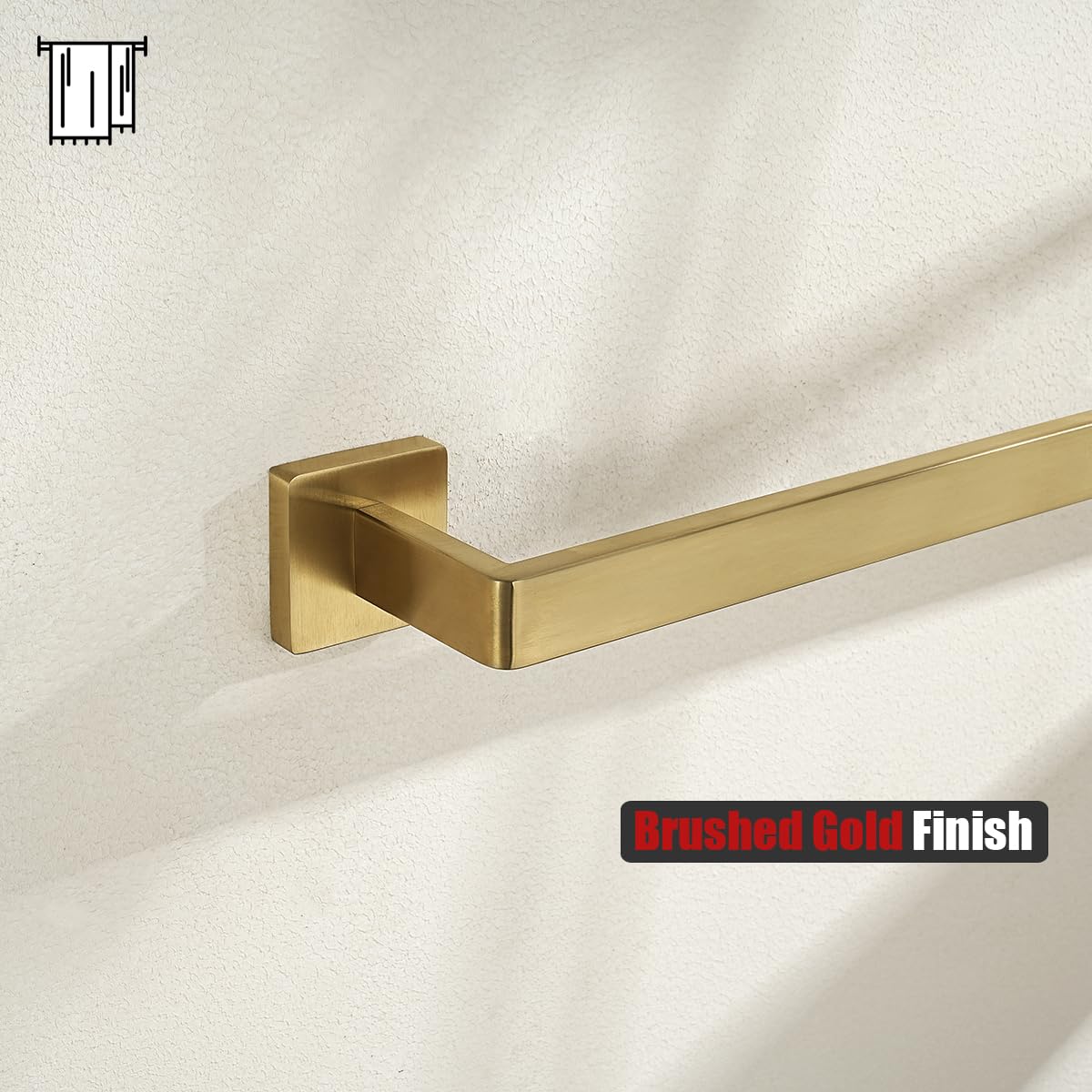 JQK Hand Towel Holder Towel Ring Gold, Thicken 0.8mm 304 Stainless Steel Bathroom Hand Towel Bar, 9 Inch Wall Mount Towel Rack Hanger, Brushed Gold, THH250L9-BG - Image 7