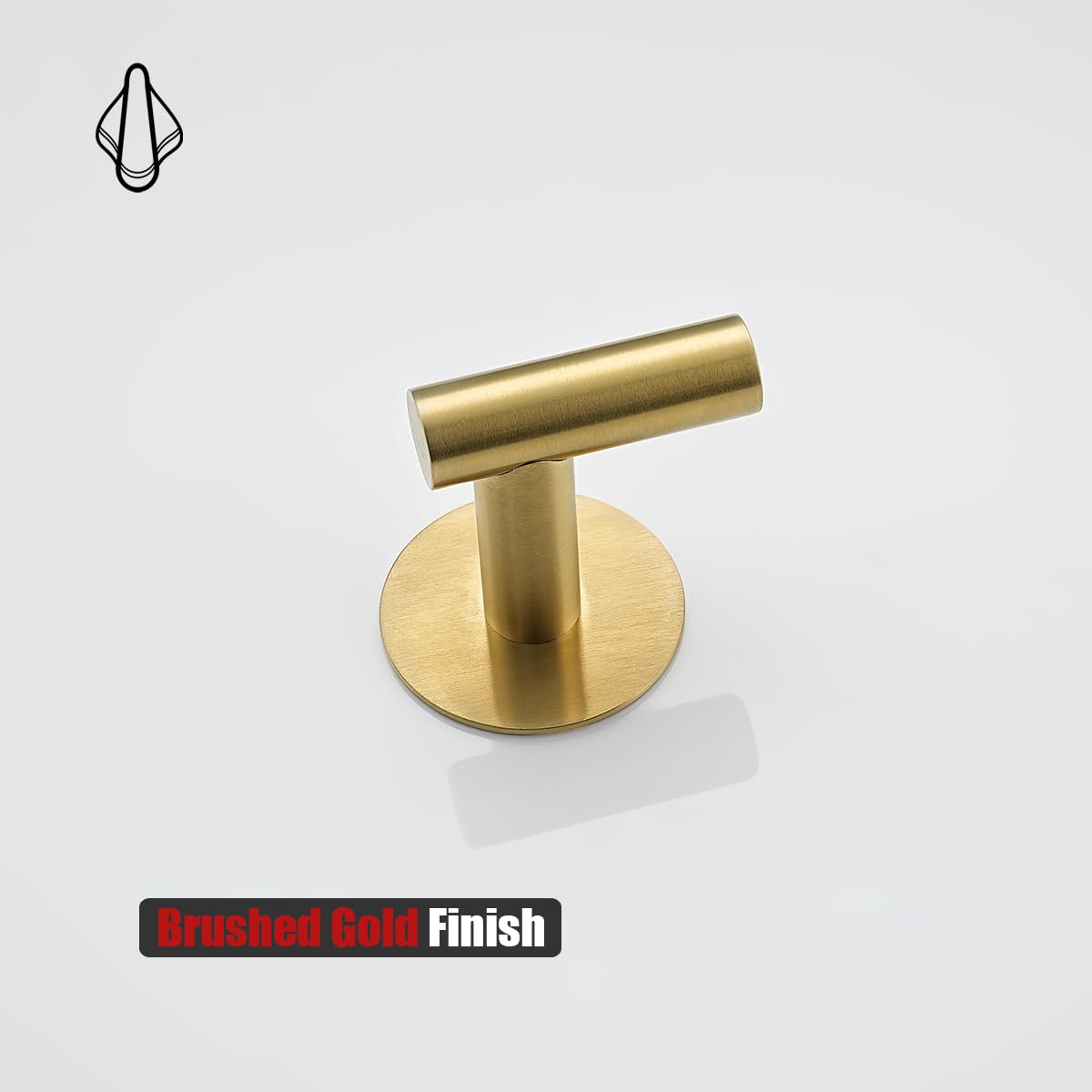 JQK Self Adhesive Towel Hook Gold, No Drill Stick on Coat Robe Clothes Wall Hook for Bathroom Kitchen Garage 2 Pack, 304 Stainless Steel Brushed Gold, ATH110-BG-P2 - Image 7