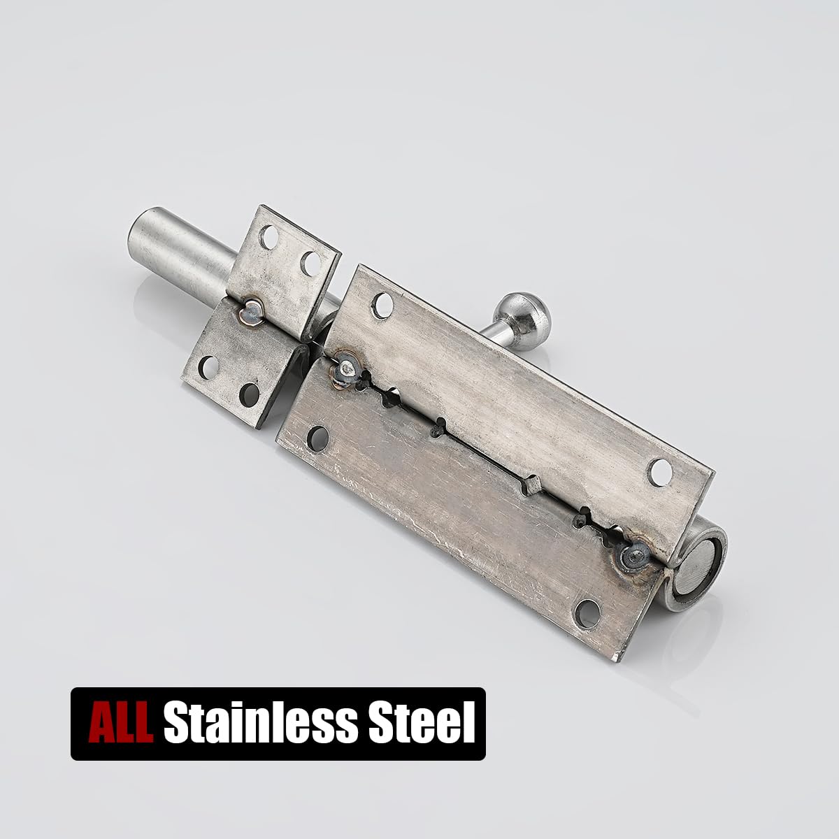 JQK Sliding Bolt Gate Latch, 6.3 Inch (Thick 2.4mm) Heavy Duty 304 Stainless Steel Barrel Bolt with Padlock Hole, Interior Door Latches Brushed Finish, DL300-BN - Image 6