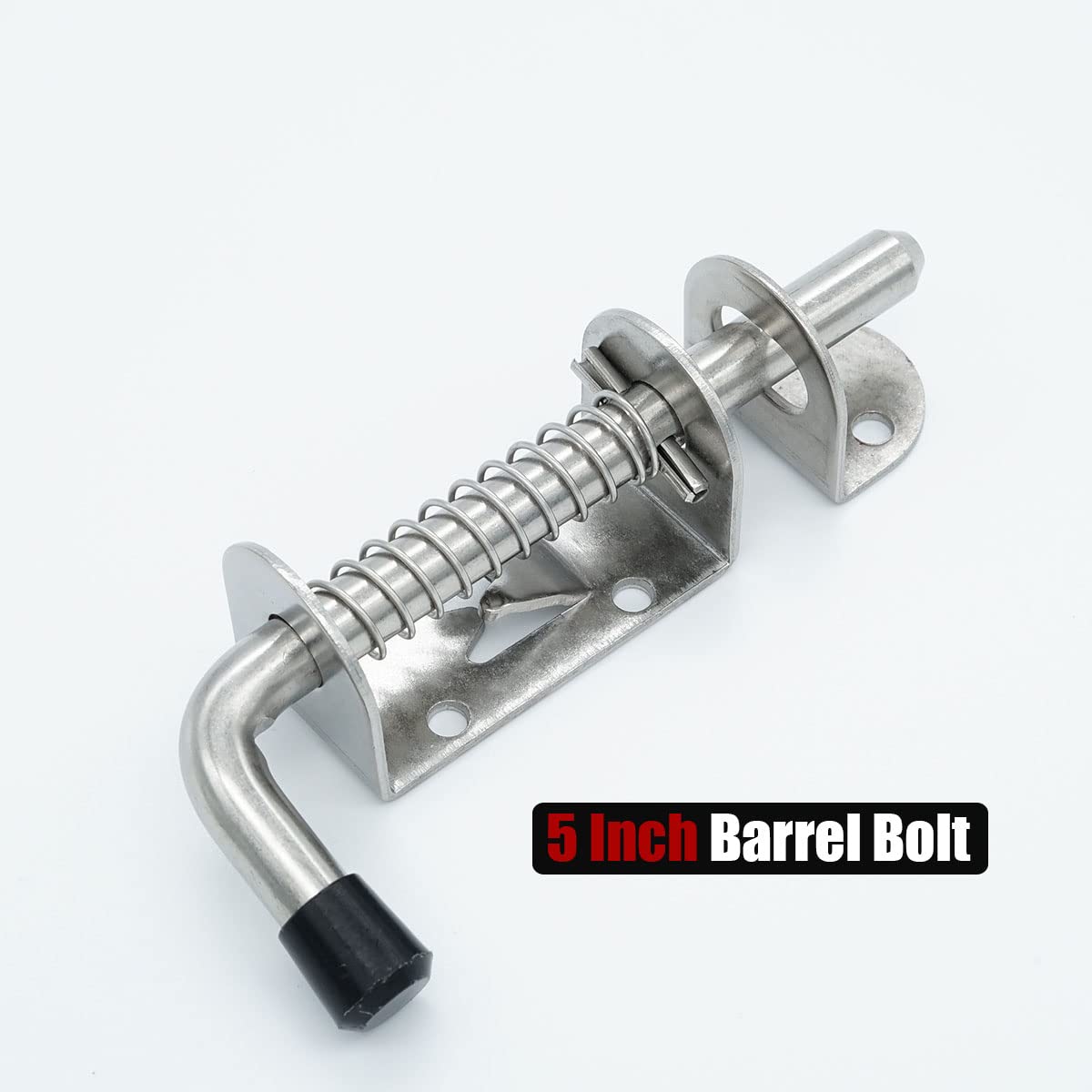 JQK Spring Loaded Latch Pin, 304 Stainless Steel Barrel Bolt Thickened 2mm Door Lock, 5 Inch Brushed Finished, HSB300 - Image 4