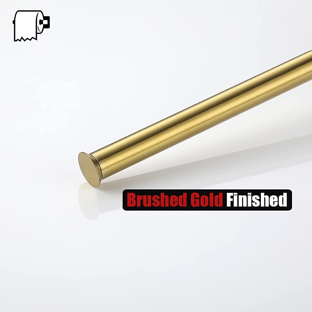 JQK Toilet Paper Storage Stand Gold, 304 Stainless Steel Thicken 0.8mm Tissue Reserve Holder Dispenser for Bathroom, Brushed Gold, TPS180-BG - Image 7